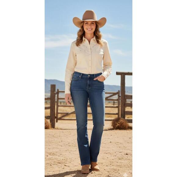 Levi's 529 Curvy Bootcut Mid Rise Jeans Cowgirl Western Womens Size 14 - Picture 1 of 9